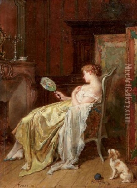 Femme Dans Un Interieur Oil Painting - Antoine Emile Plassan