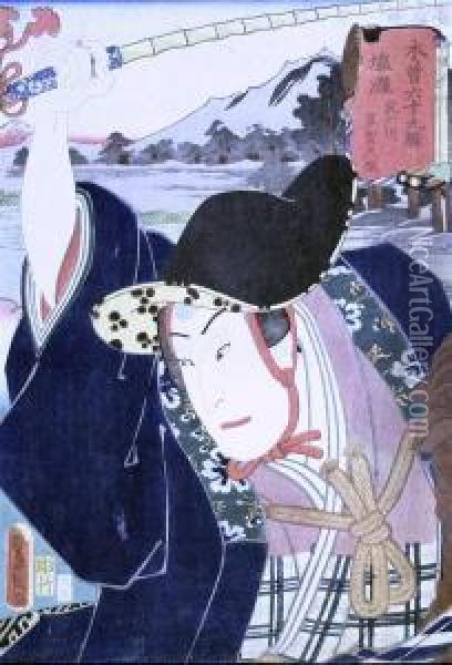 Samurai Oil Painting - Kunisada