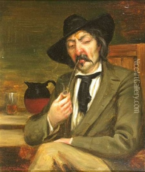Portrait Of A Gentleman Smoking Oil Painting - James Pittendrigh Macgillivray