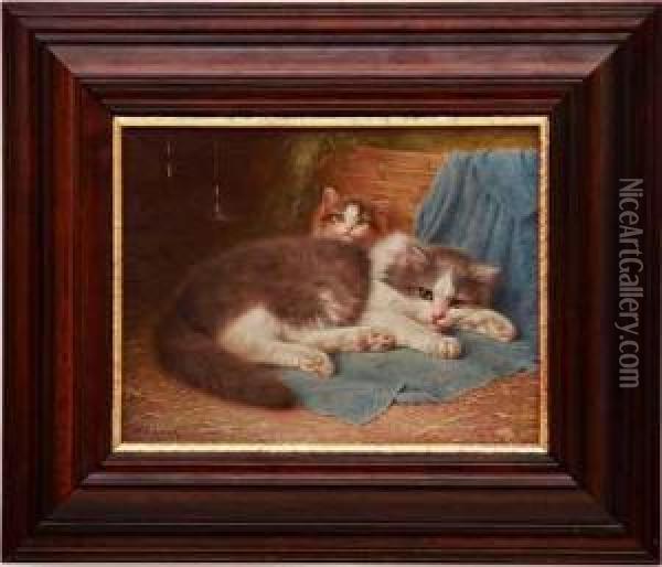 Cozy Companions Oil Painting - Wilhelm Schwar