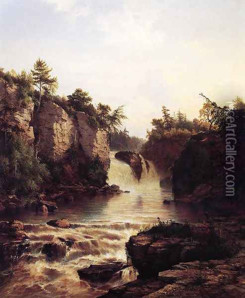Ausable Falls Oil Painting - Frederick Rondel Sr.