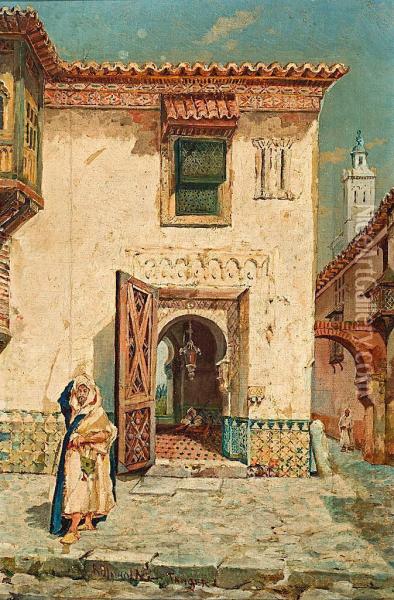 Calle De Tanger Oil Painting - Rafael Blanco Merino