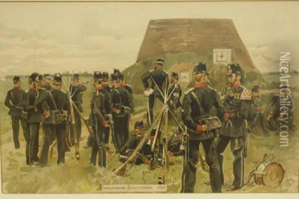 Infanterie-schutterij Oil Painting - Jan Hoynck Van Papendrecht