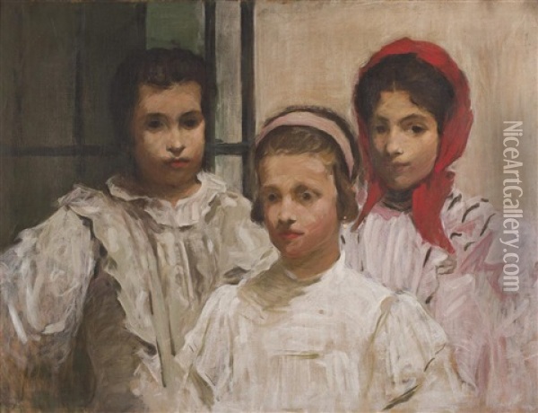 Spanish Children Oil Painting - William James Yule