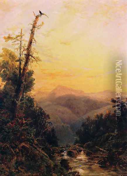 Sunset in the Catskills Oil Painting - Arthur Quartley