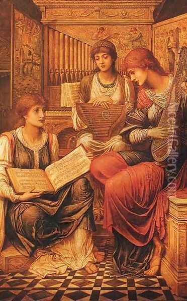 The Music of a Bygone Age Oil Painting - John Melhuish Strudwick