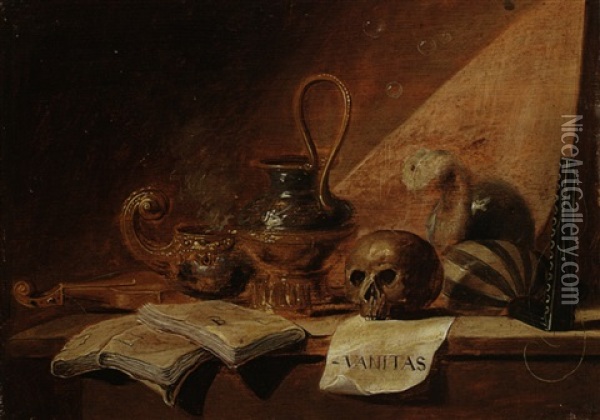 Vanitas-stilleben Oil Painting - Jan Jansz Buesem