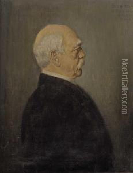 Bildnis Bismarcks Im Profil Oil Painting - Hans Schadow