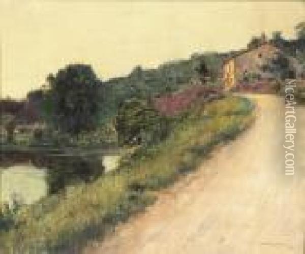 A Quiet Country Road Oil Painting - Jules Alexis Muenier