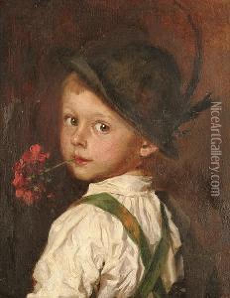 Portrait Of A Young Boy Oil Painting - Hermine Munsch