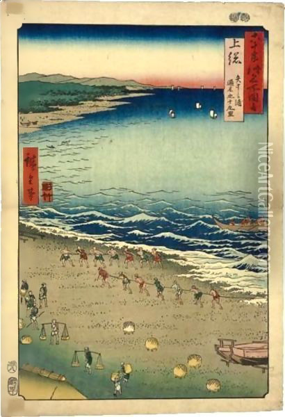 Rokujuyo Shu Meisho Zue Oil Painting - Utagawa or Ando Hiroshige