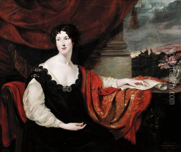 Portrait Of Anne, Daughter Of Hon W.f. Elphinstone Oil Painting - George Hayter