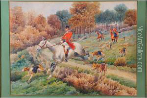 Scene De Chasse A Courre > Oil Painting - Georges J. Buisson