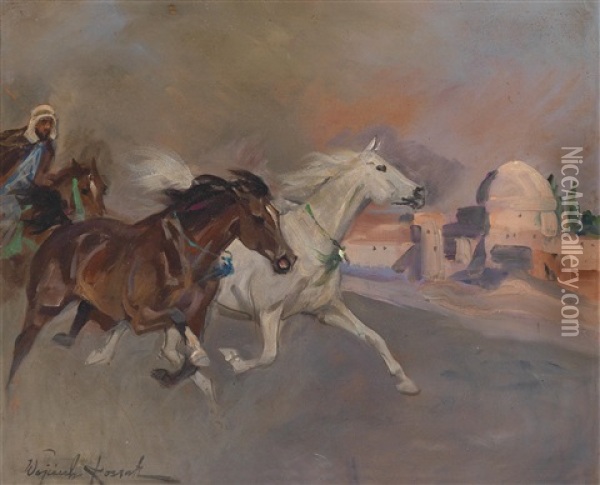 Arabischer Reiter Oil Painting - Woiciech (Aldabert) Ritter von Kossak