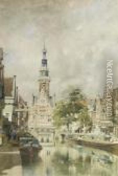 The Weighing House, Alkmaar Oil Painting - Johannes Christiaan Karel Klinkenberg
