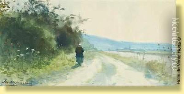 Promenade Le Long De La Meuse Oil Painting - Maurice Hagemans
