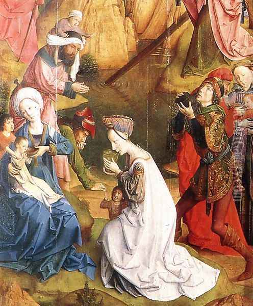 Calvary Triptych (detail 1) 1465-68 Oil Painting - Hugo Van Der Goes