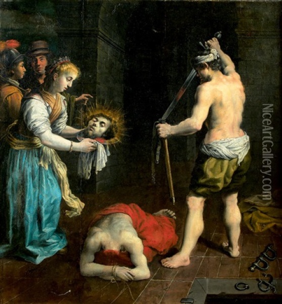La Decollation De Saint Jean Baptiste Oil Painting - Nicolas Bollery
