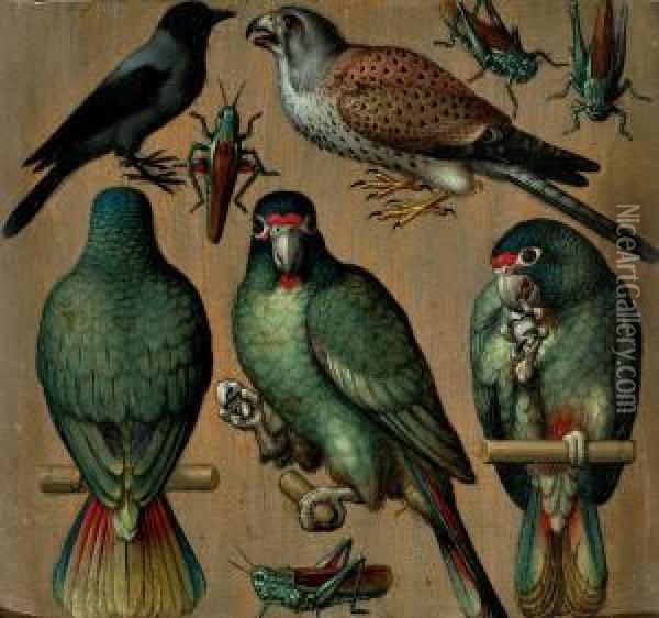 Vogel Und Heuschrecken Oil Painting - Ludger Tom Ii Ring