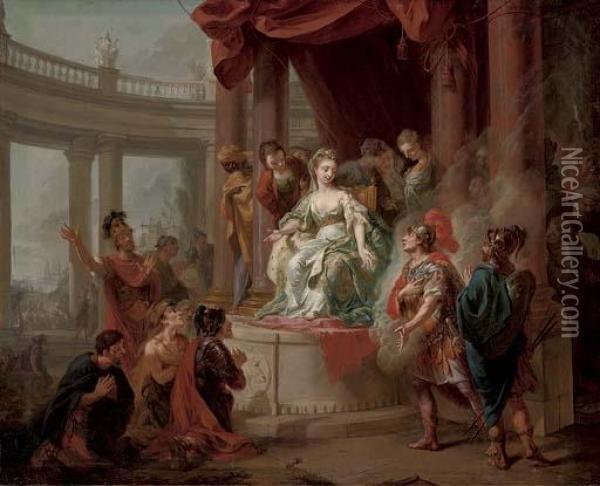 The Meeting Of Dido And Aeneas Oil Painting - Johann Heinrich The Elder Tischbein