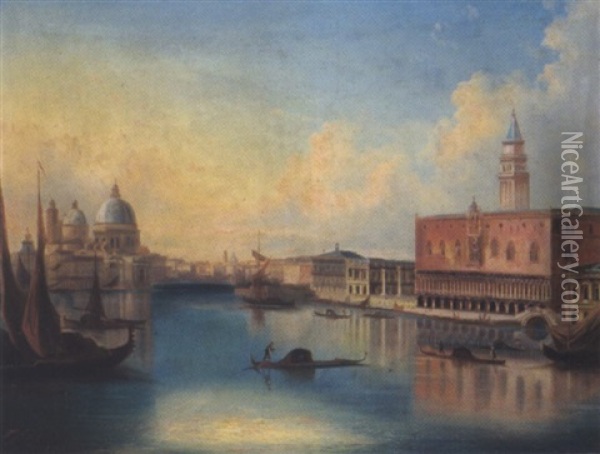 Blick Auf Das Markusbecken, Venedig Oil Painting - Ferdinand Lepie