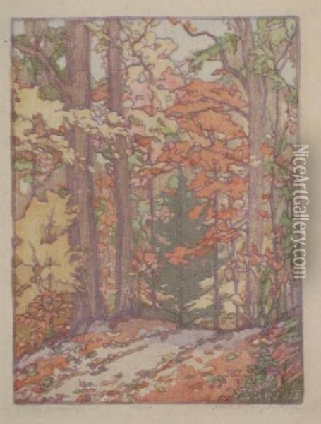 An Autumn Road Oil Painting - Jane Berry Judson