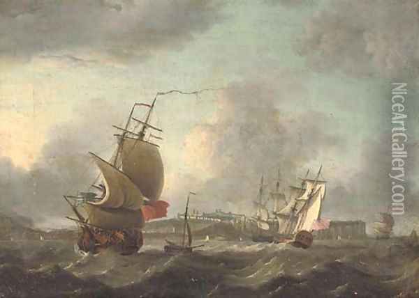 Warships jostling in the Channel off Dover Oil Painting - Thomas Mellish
