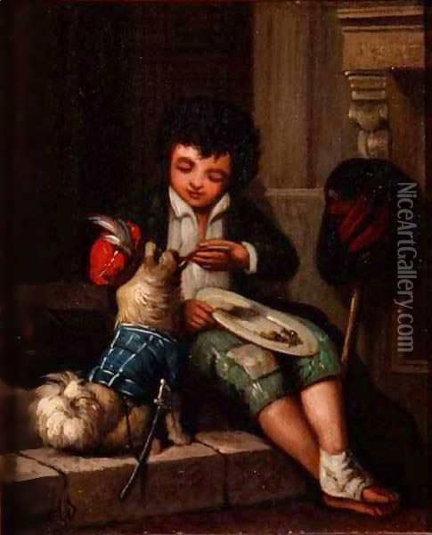 Boy with a dog Oil Painting - Harriet Arnold
