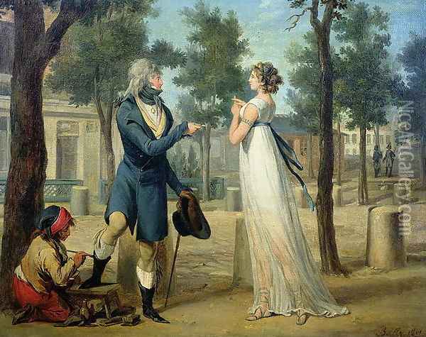 Incroyable et Merveilleuse in Paris, 1797 Oil Painting - Louis Leopold Boilly