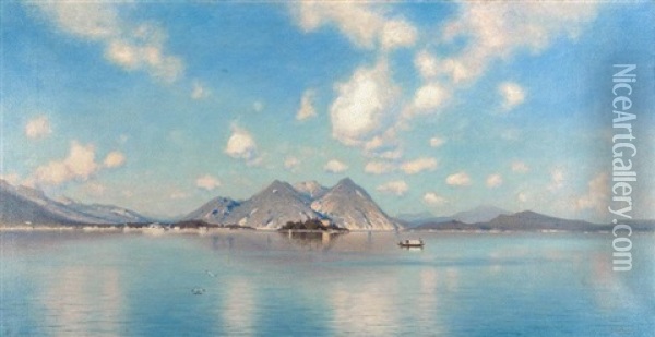 Isola Delle Pescatori Oil Painting - Ascan Lutteroth