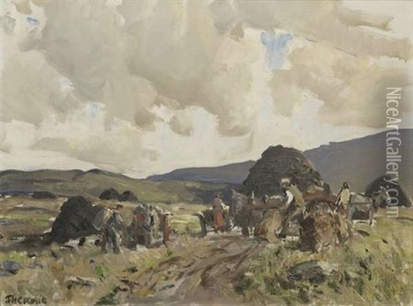 Loading Turf In Connemara Oil Painting - James Humbert Craig
