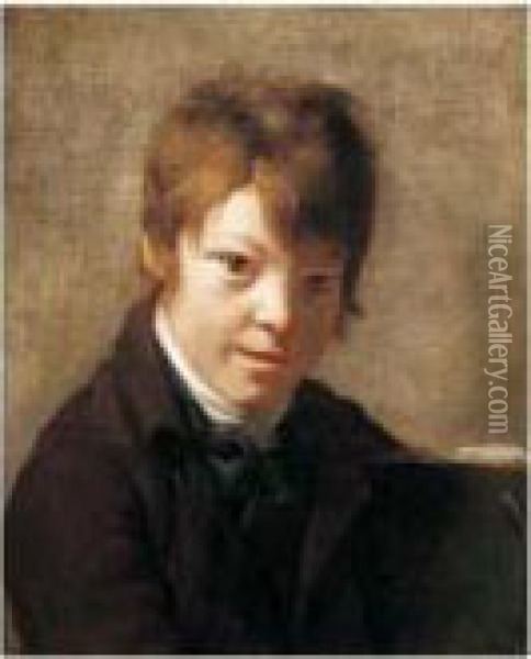 Portrait Presume De Michel-martin Drolling Fils Du Peintre Oil Painting - Martin Drolling Oberbergheim