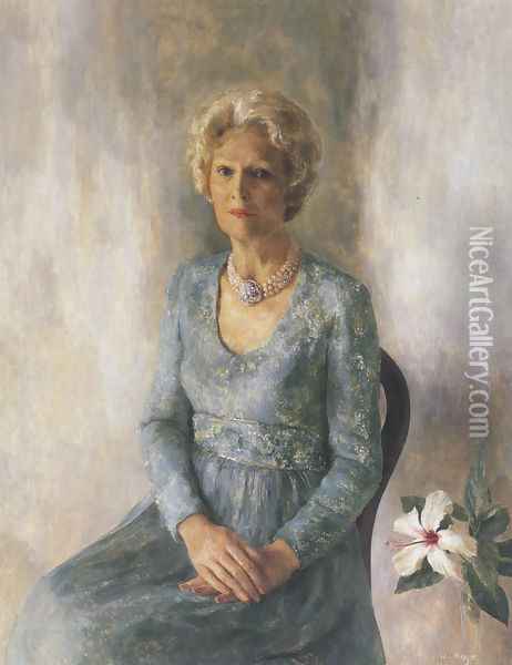 Patricia Ryan Nixon 1978 Oil Painting - Henriette Wyeth