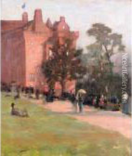 The Bishop's Castle At The Glasgow International Exhibition Oil Painting - John Lavery