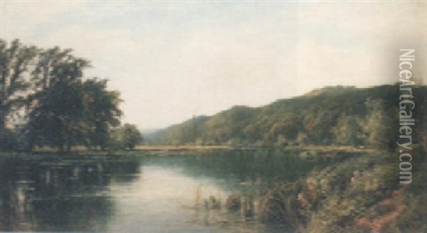 Above March Lock, Henley Oil Painting - Henry John Kinnaird