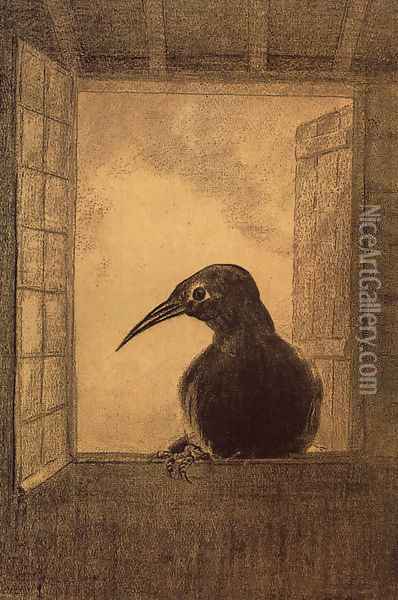 The Raven 1882 Oil Painting - Odilon Redon