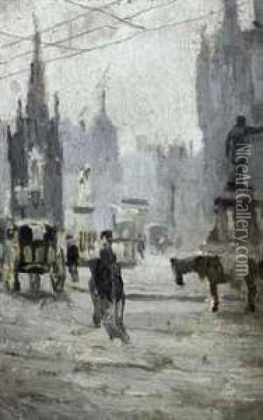 Study For Albert Square Oil Painting - Adolphe Pierre Valette