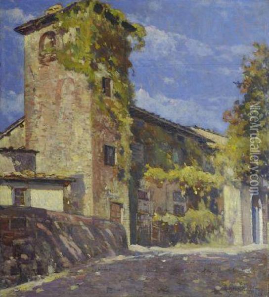 La Vecchia Torre Oil Painting - Ludovico Tommasi