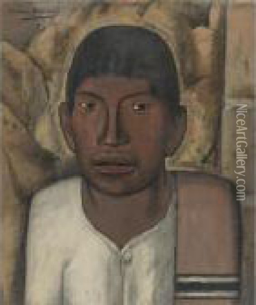 Nino Mexicano Con Serape Oil Painting - Alfredo Ramos Martinez
