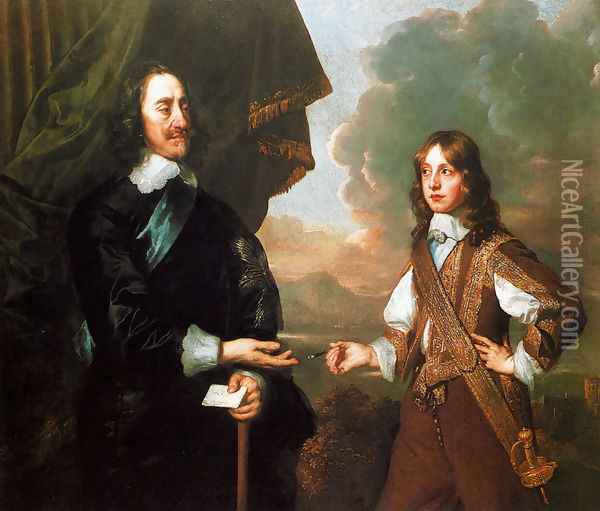 Charles I And The Duke Of York Oil Painting - Sir Peter Lely
