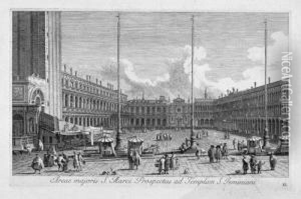 Verschiedene Ansichten Von Venedigs Platzen, Kirchen Undkanalen Oil Painting - (Giovanni Antonio Canal) Canaletto