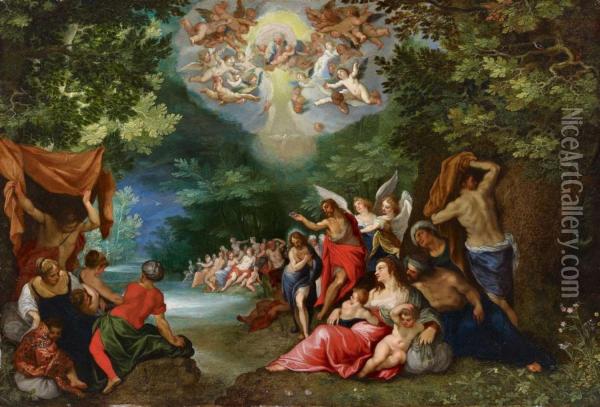 Taufe Christi Oil Painting - Jan The Elder Brueghel