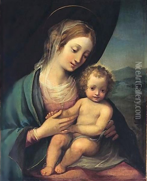 The Madonna And Child Oil Painting - Ventura Salimbeni