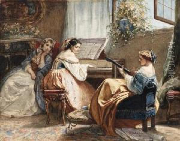 An Afternoon Of Song Oil Painting - Henri Baron