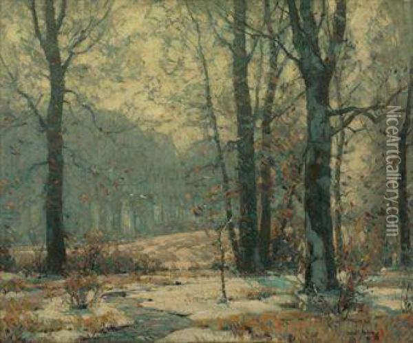 Winter Morning Mists Oil Painting - John Fabian Carlson
