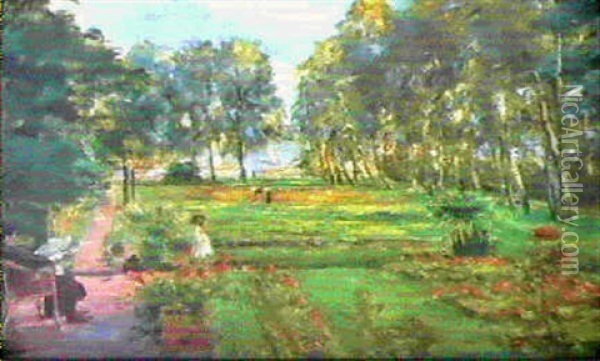 Wannseegarten (blick Von Der Terrasse Des Sommerhauses Von  Max Liebermann Auf Das Wannseeufer) Oil Painting - Max Liebermann