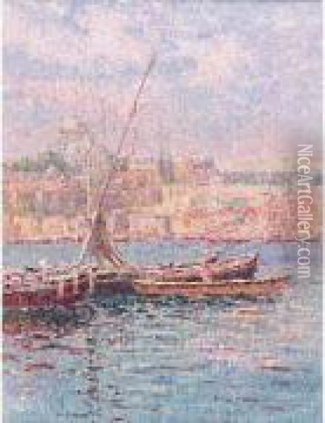 La Corne D'or, Istanbul, Circa 1899 Oil Painting - Henri Delavallee