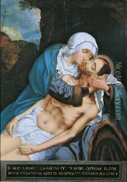 Pieta Oil Painting - Quentin Massys the Elder