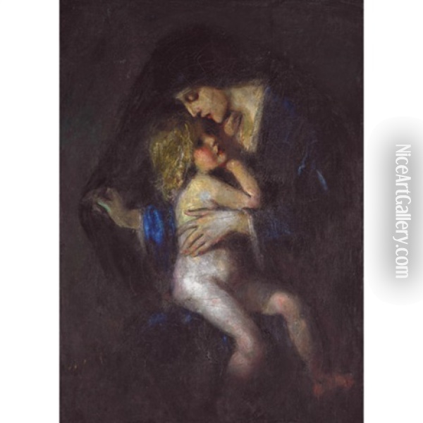 Night And The Child Oil Painting - Laura Adeline Muntz