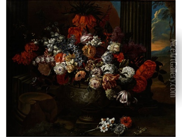 Grosses Blumenstillleben Oil Painting - Jan-Baptiste Bosschaert